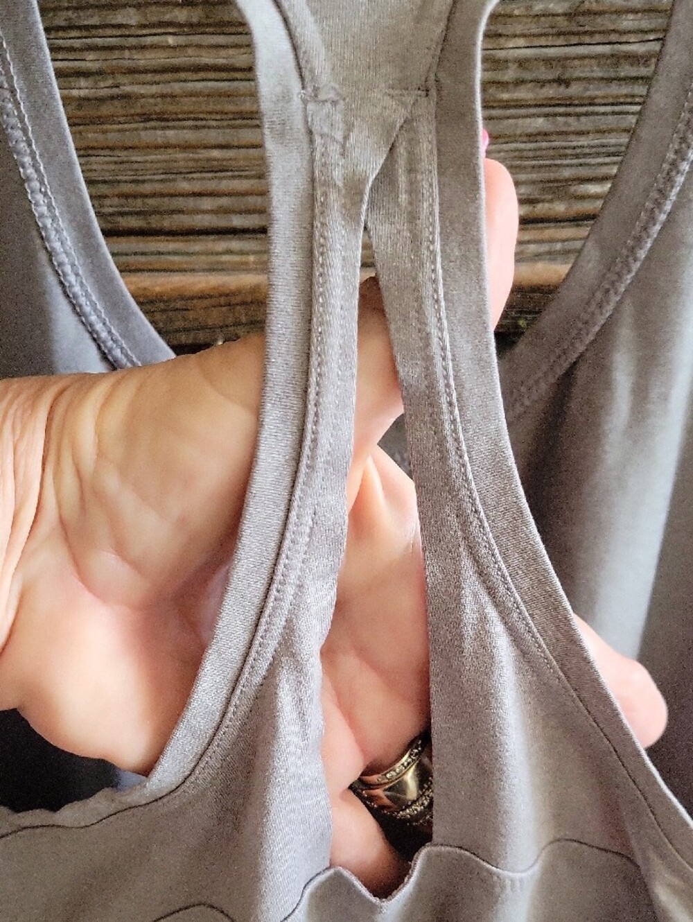 Athleta Light Gray Racerback Performance Tank - Picture 4 of 8